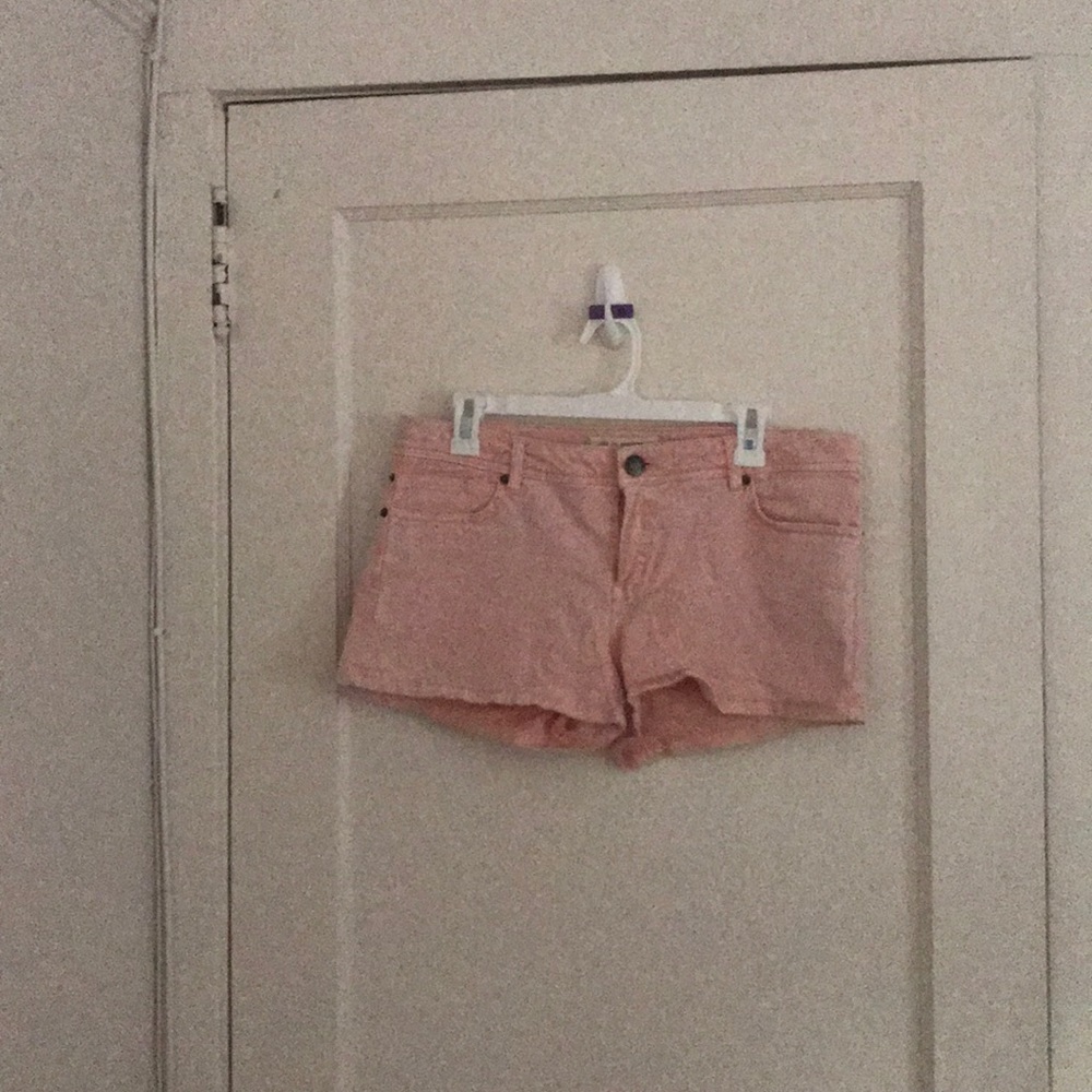 Light peach denim shorts
